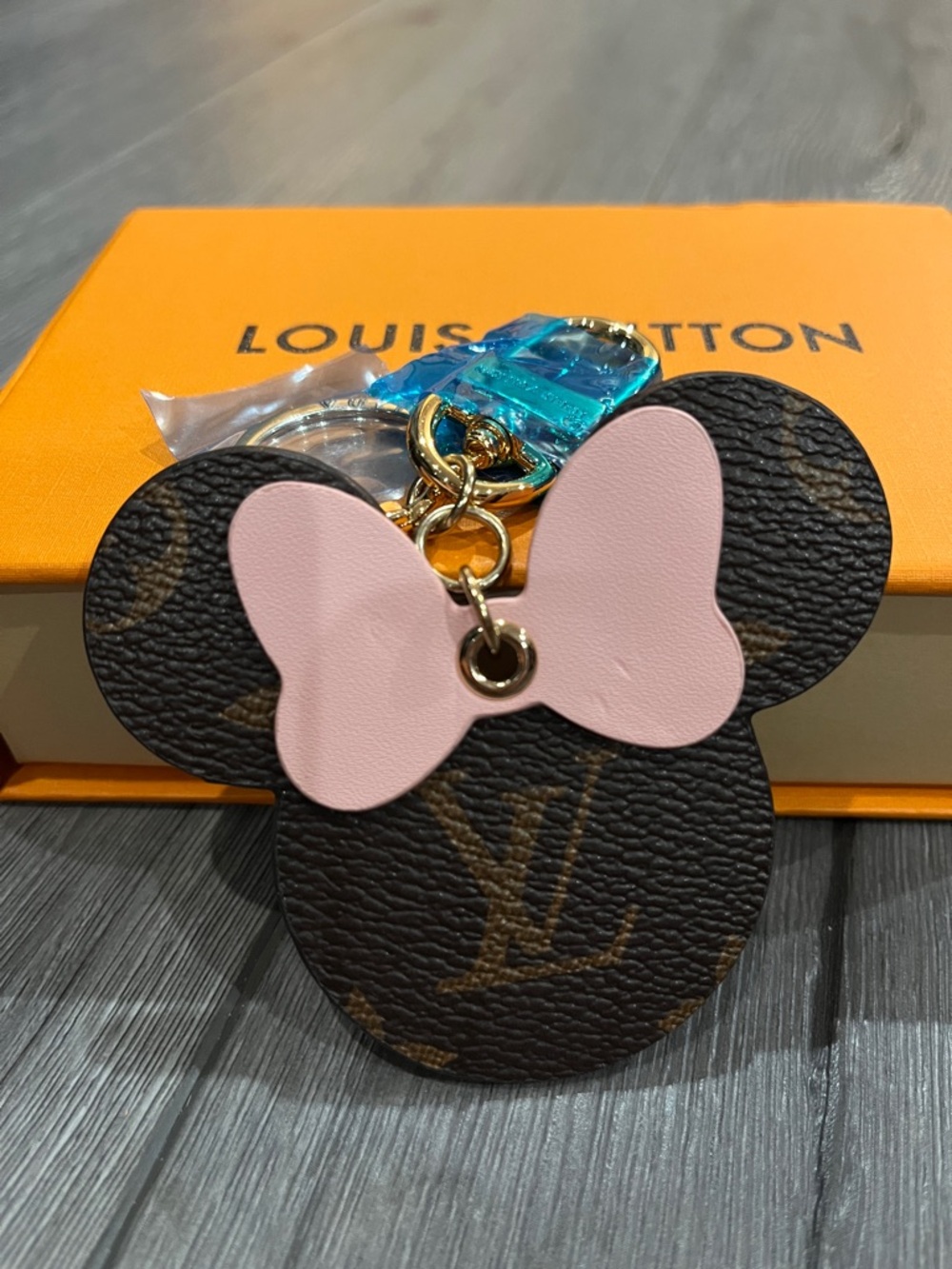 Louis Vuitton Brown Monogram Minnie Key / Bag Charm with Pink Bow